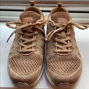 Pinkish Tan Metallic Mesh APL sneakers